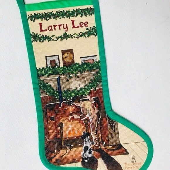 Christmas Stocking Norman Rockwell Cross stitch - Picture 1 of 7